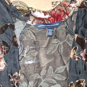 American Eagle Outfitters Black and Red Floral Sheer Cover Up